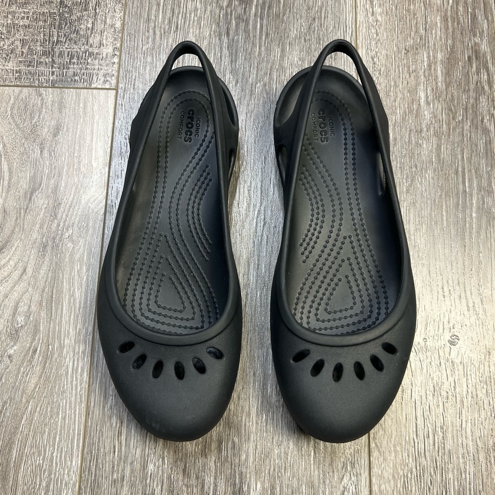 Crocs Thea Slingback Sandals Womens Size 9 Black Ballet Flats